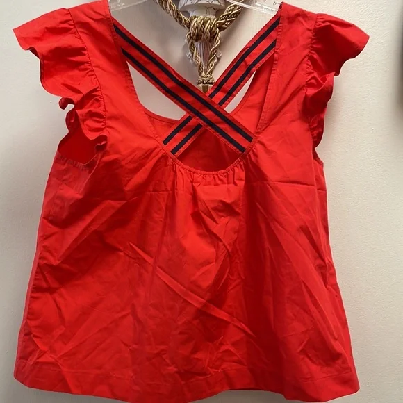 New Women’s Maeve Ruffled Cross-Back Blouse By Anthropologie!!🔥🔥🔥 - Picture 9 of 15